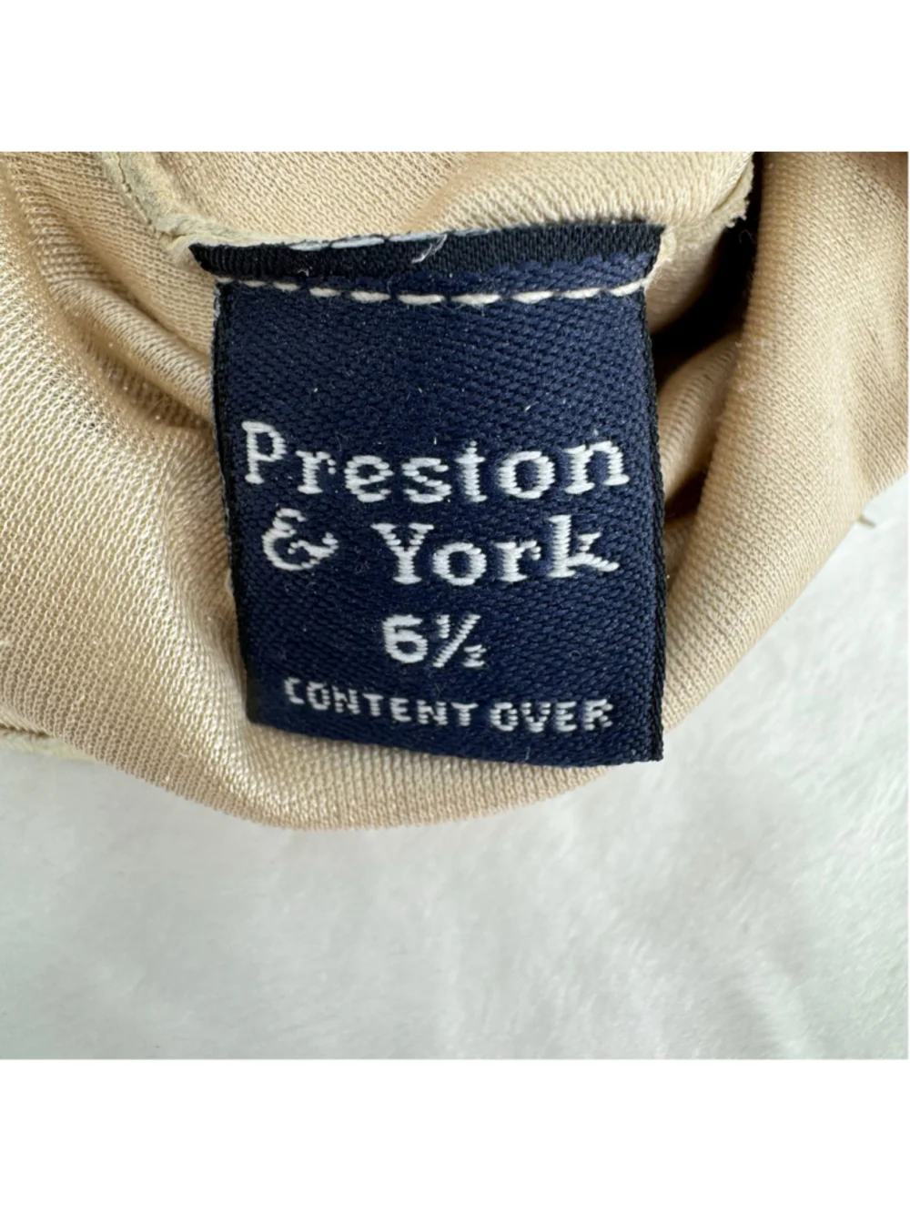 Vintage Beige Leather Gloves Preston & York Butter Soft Silk Lined Sz 6.5/Small